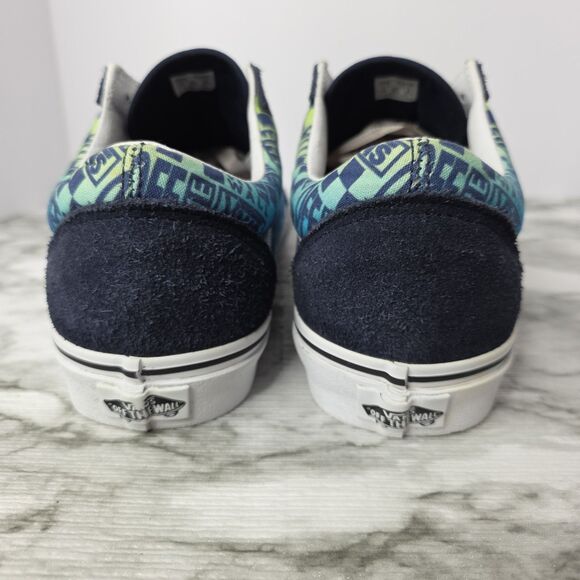 Vans Old Skool Classic Skate Shoes Unisex M 10.5 W 12 Navy Canvas Suede 721356 - Picture 7 of 12